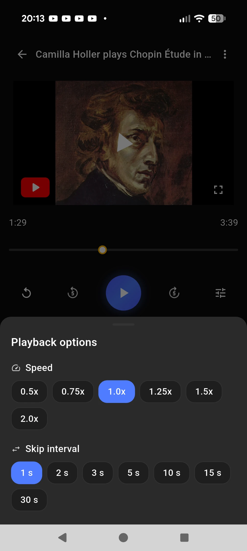 Playback options